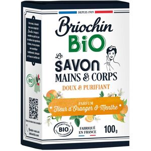 Briochin Savon mains et corps Briochin Bio Fleur d'oranger et menthe - Pain de 100 g