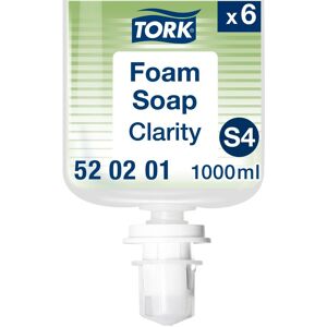 Tork Savon mousse limpide Tork Clarity, pour distributeur S4 - Cartouche de 1 L - Lot de 6