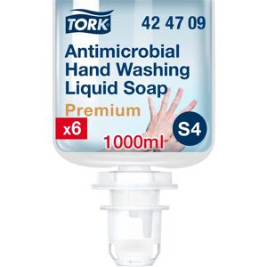 Tork Savon liquide mains Tork Premium Antimicrobien, pour distributeur S4 - Cartouche de 1 L. - Lot de 6 Rose