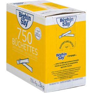 Beghin say Sucre en poudre Beghin Say - Boîte distributrice de 750 sticks Hetre ambre