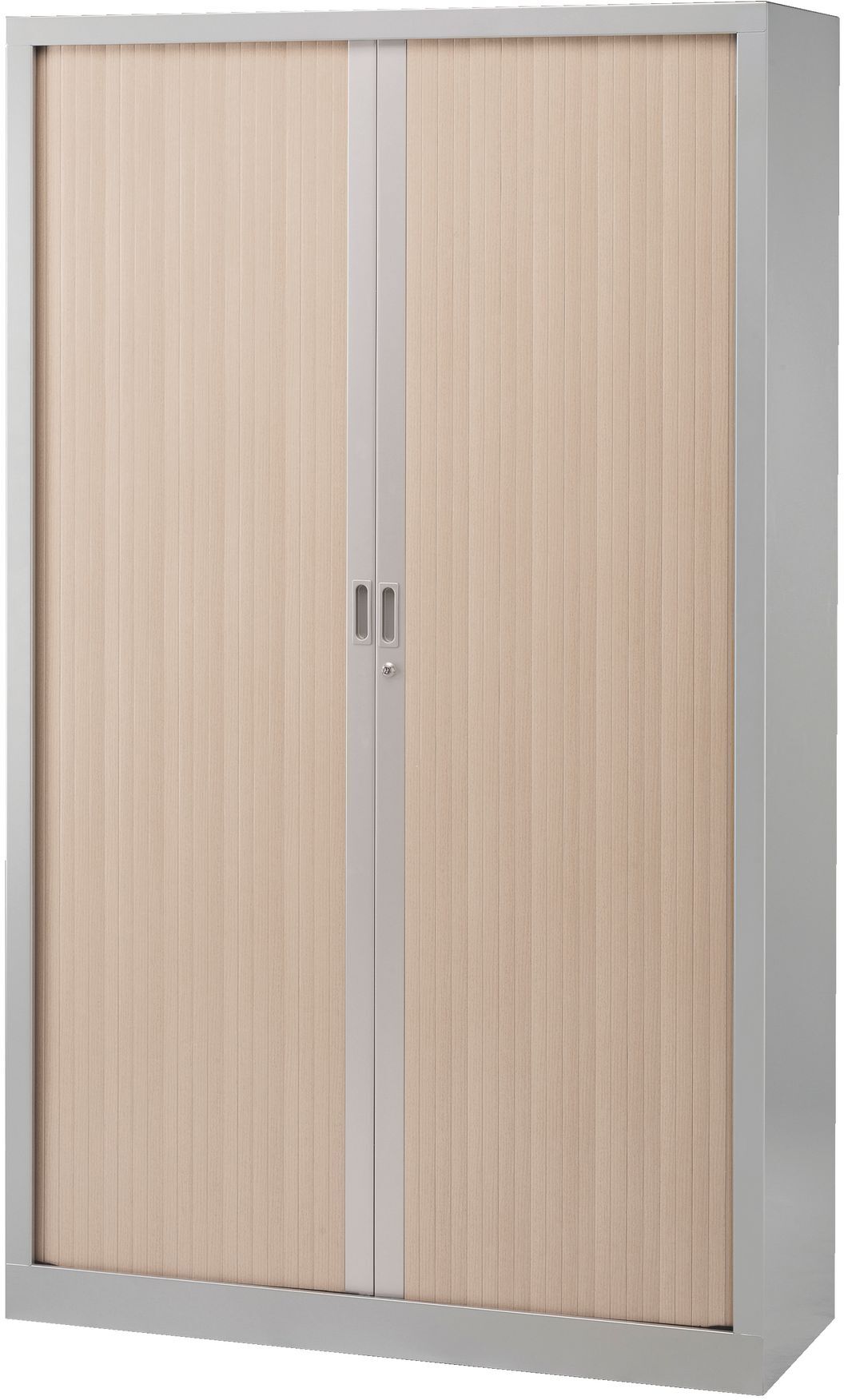 Armoire haute à rideaux monobloc Généric H 198 x L 120 cm alu-chêne clair Chêne