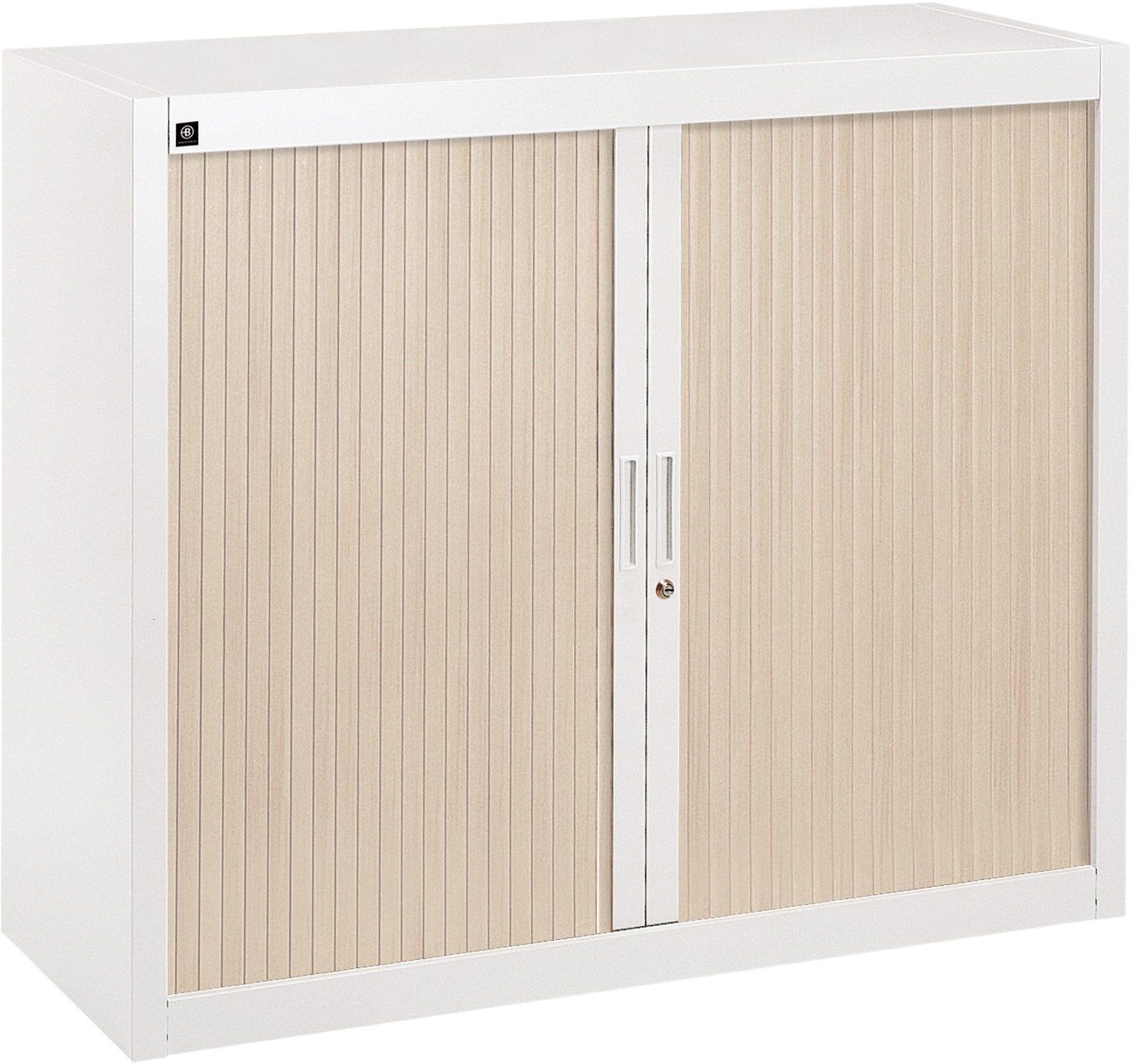 Armoire à rideaux démontables 100 x 120 cm portes chêne clair Bleu