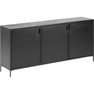 Kave home Buffet Shantay 3 portes en acier finition peint noir 160 x 72 cm - Publicité