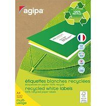 Agipa Etiquettes adresses recyclées 70 x 37 mm Agipa 101187 - Boîte de 2400