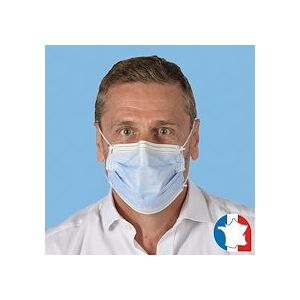 Masque de protection 3 plis de type chirurgical - Fabrication française - Lot de 50 - Publicité