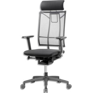 Grammer office Fauteuil Sail dossier resille assise tissu + appui-tete Noir Glide tec, avec accoudoirs 2D