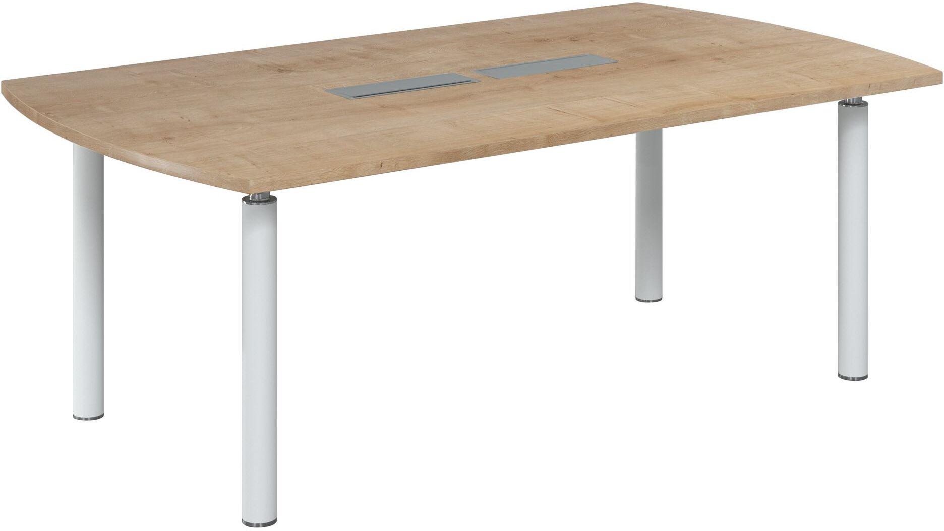 Clen Table tonneau Frégate 8 personnes chêne naturel piétement blanc Vert