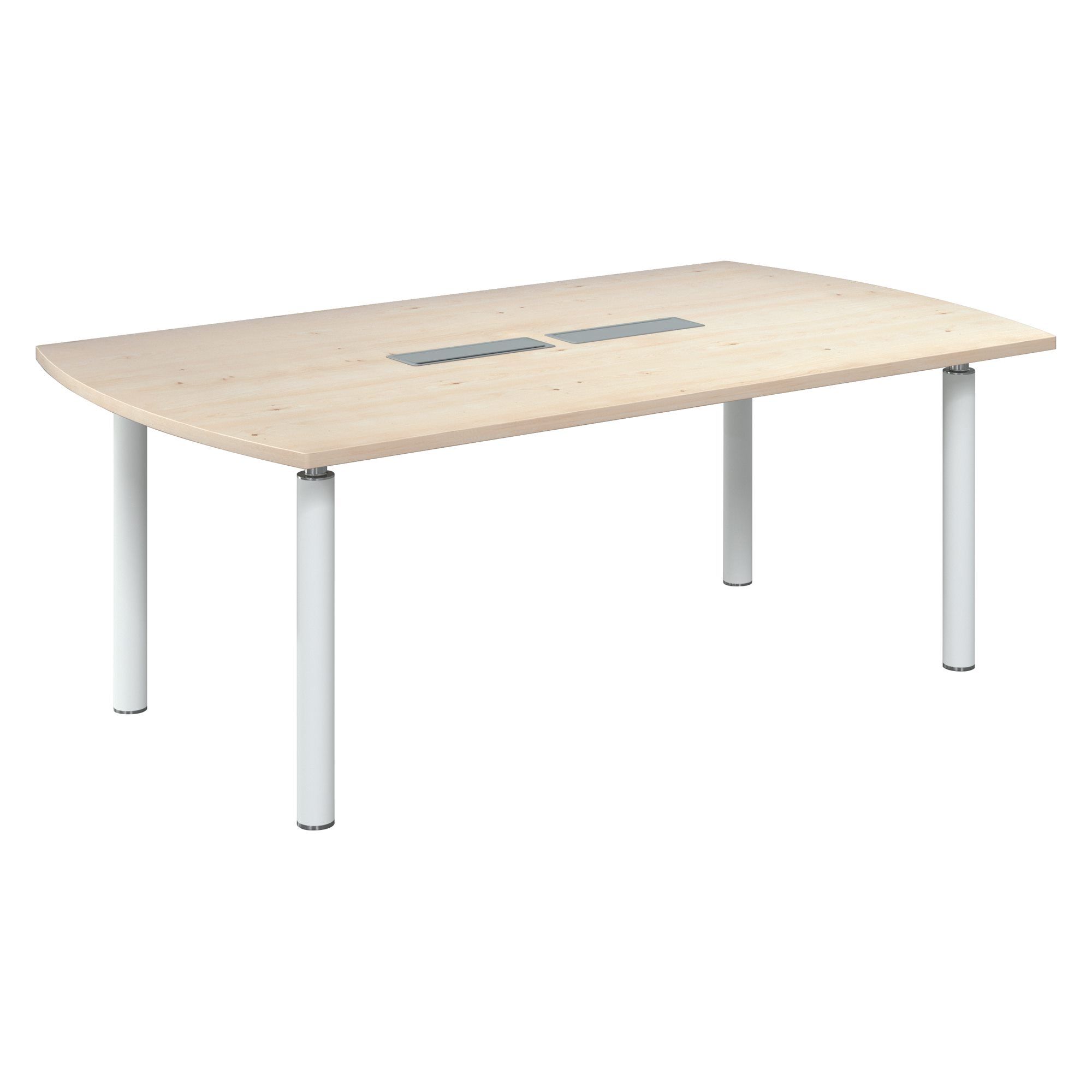 Clen Table tonneau Frégate 8 personnes peuplier piétement blanc