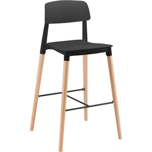 Tabouret noir Marty - Lot de 2