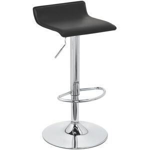 Tabouret noir réglable en hauteur avec repose pieds - Lot de 2