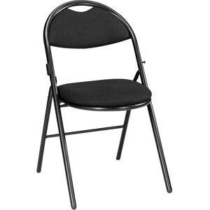 Chaises pliantes Super Confort piétement noir - noir - Lot de 2