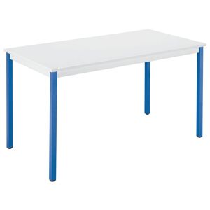 Table multi-usages plateau gris clair L 120 x P 60 cm - Classique - piétement bleu