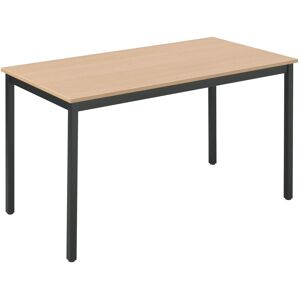 Table de bureau Multi-usage Éco hêtre 120 x 60 cm piètement noir