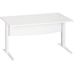 Bureau droit blanc L 140 cm piètement 