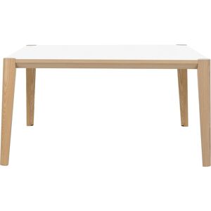 Gautier office Bureau droit L 200 x P 90 cm, piétement bois massif - Absolu - plateau blanc Chêne clair