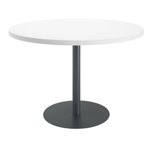 Table de réunion ronde blanc Ø 120 cm - piétement anthracite - Arch Blanc
