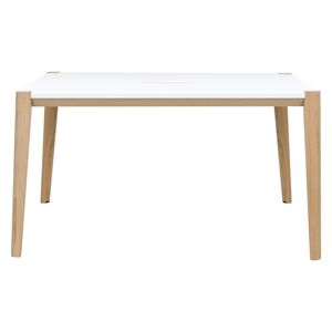 Gautier office Table de réunion rectangulaire L 160 x P 140 cm, piétement bois massif - Absolu - plateau blanc
