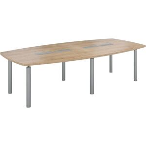 Table modulable Frégate 10 personnes chêne naturel piétement aluminium