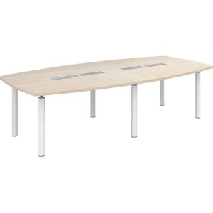 Table modulable Frégate 10 personnes peuplier piétement blanc Bleu