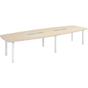 Table modulable Frégate 14 personnes peuplier piétement blanc Noir