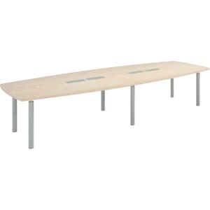 Table modulable Frégate 14 personnes peuplier piétement aluminium Chêne clair