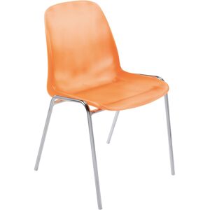 Chaise coque translucide orange - Lot de 4