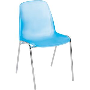 Chaise coque translucide bleu - Lot de 4