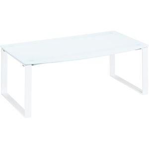 Bureau manager droit L.180 x H.74 cm blanc piètement métal blanc - Next