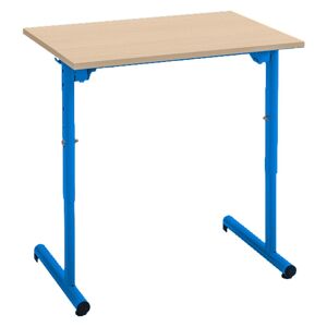 Table individuelle réglable en hauteur - bleue - Lot de 2 Aluminium