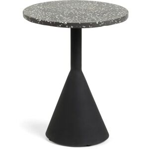 Kave home Table d'appoint Delano en Terrazzo Ø 40 cm noire