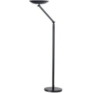 Unilux Lampadaire à LEDS Varialux Noir articulé - Hauteur 180 cm, Socle D34 cm, vasque D36 x H6 cm Magenta