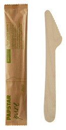 Papstar Couteau en bois 'pure', longueur: 165 mm, par 50 - Lot de 2