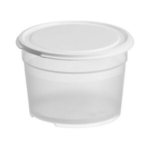 Boîte de conservation, 0,6 L, transparent/blanc - Lot de 8 Lilas