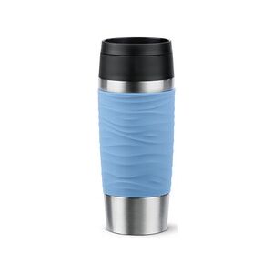 Emsa Gobelet isotherme TRAVEL MUG Wave, 0,36 L., bleu pastel Rouge foncé