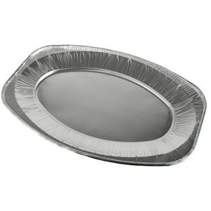 Plat de service en aluminium, ovale, 430 x 290 mm - Lot de 2