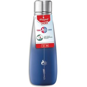 Maped Bouteille isotherme PICNIK bleu, capacité 500 ml en acier inoxydable, garde au chaud ou froid - Publicité