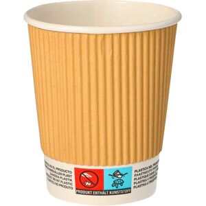 Gobelets en carton Ripple Wall - 20 cl - Lot de 100 Blanc/bois