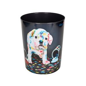 Laufer Corbeille à papier 'chien multicoloré' - Lot de 2