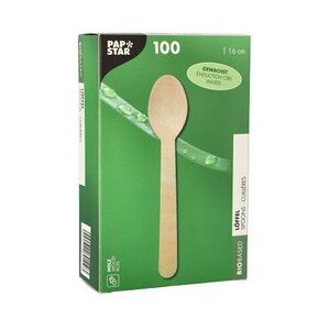 Papstar Cuiller en bois 'pure', cirée, longueur: 160 mm - Lot de 3