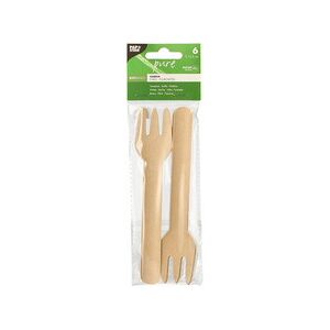 Papstar Fourchette en papier 'Pure', naturel - Lot de 10