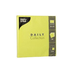 Papstar Serviettes, 320 x 320 mm, 3 couches, jaune - Lot de 10