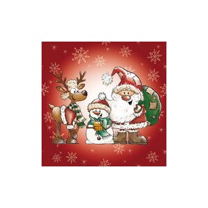 Papstar Serviette à motif de Noël 'Happy Santa' - Lot de 6