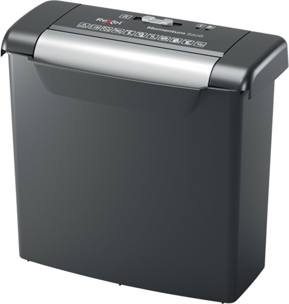 Rexel Destructeur de documents Momentum S206 P-2, coupe droite, 6mm, 6 feuilles, 9 litres, 2104568EU