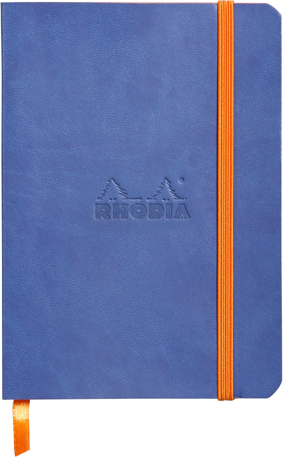 Carnet broché souple Rhodiarama bleu - 10,5 x 14,8 cm - ligné - 144 pages Noir