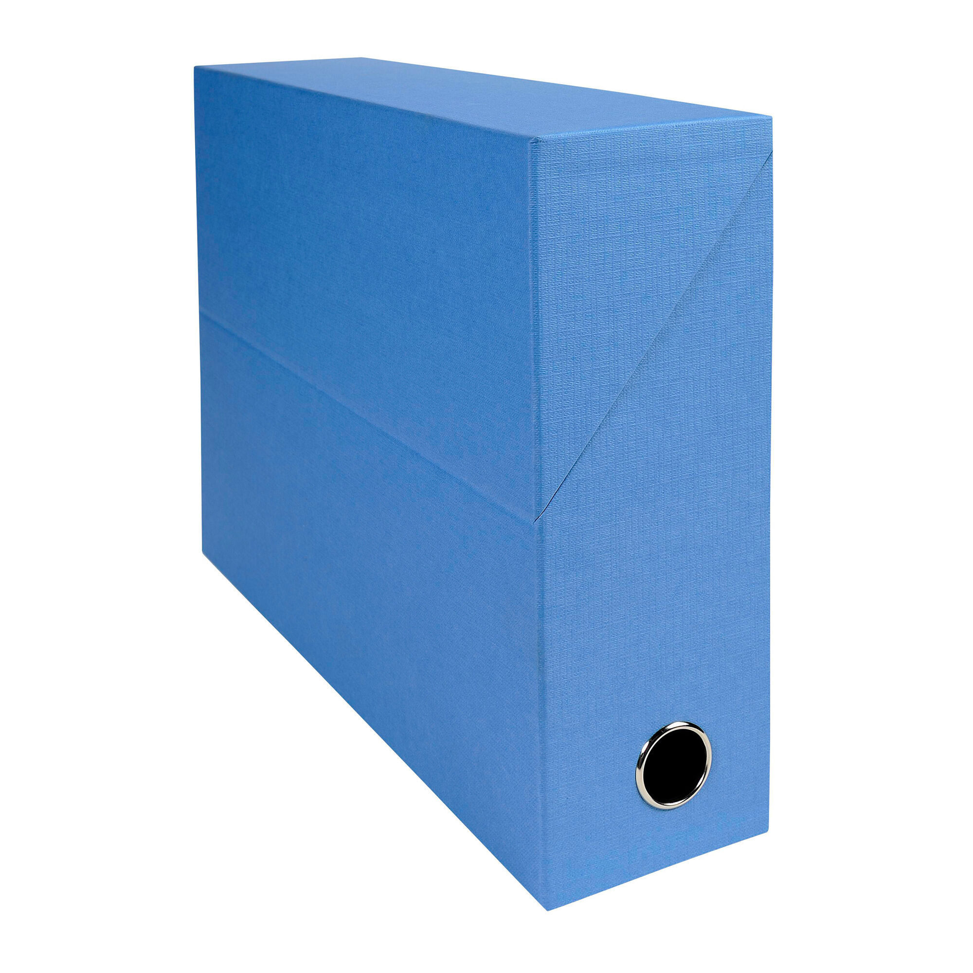 Boîte de classement carton toilé Exacompta dos 9 cm bleue - Lot de 5 Blanc