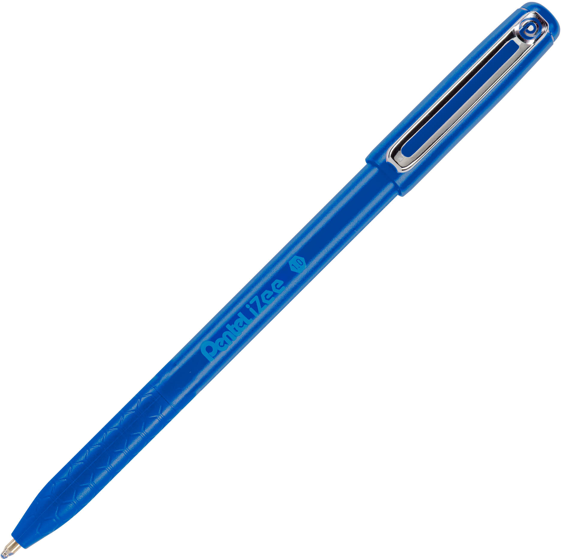 Stylo bille Pentel IZEE à capuchon pointe 1 mm - écriture large - bleu