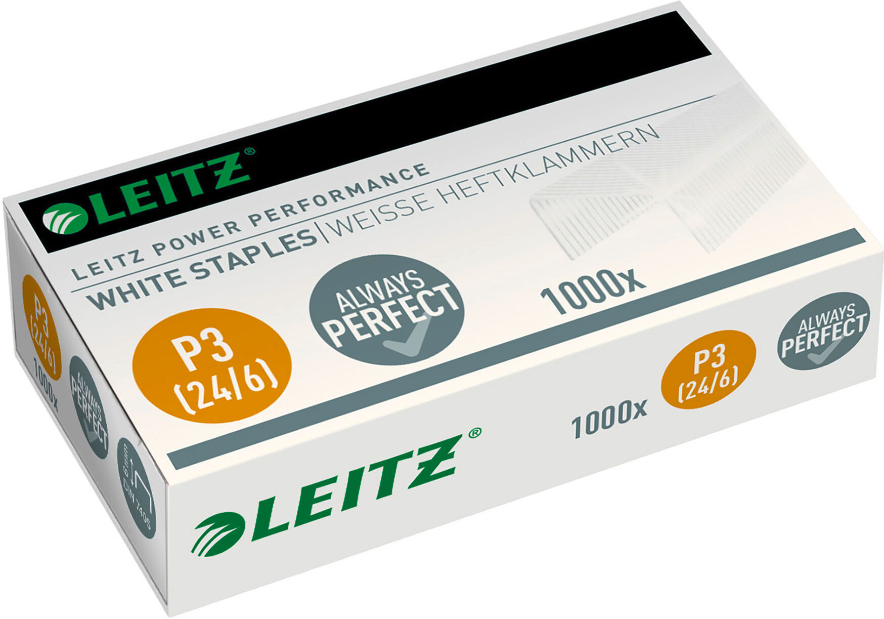 Agrafes Leitz 24/6 Power Performance P3 - Boîte de 1000 Jaune