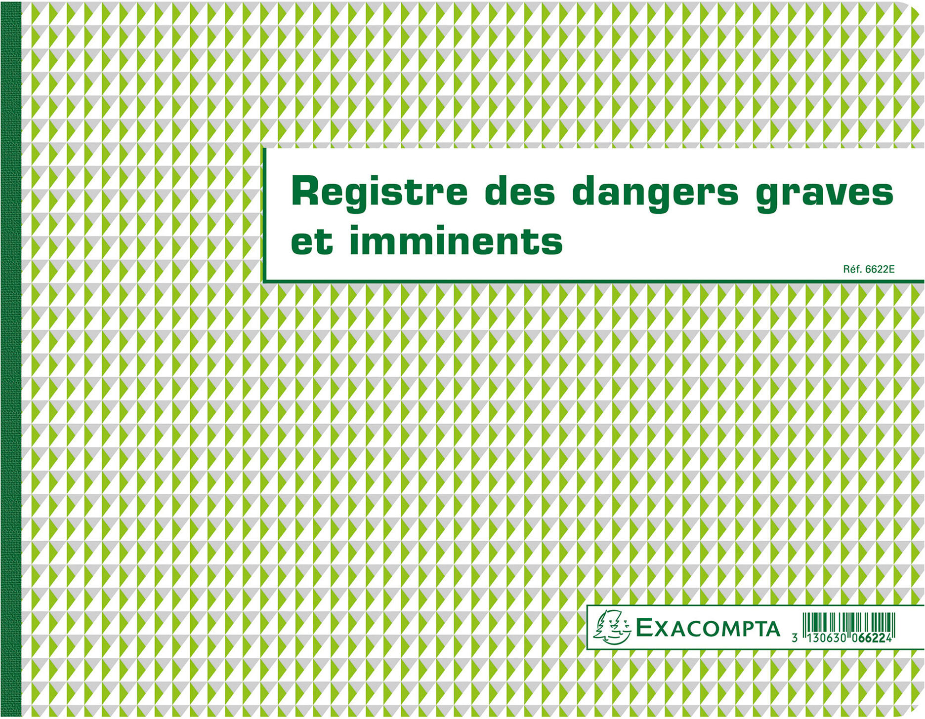 Registre imprimé des dangers graves et imminents Exacompta 6622E - 24 x 32 cm 20 pages Jaune