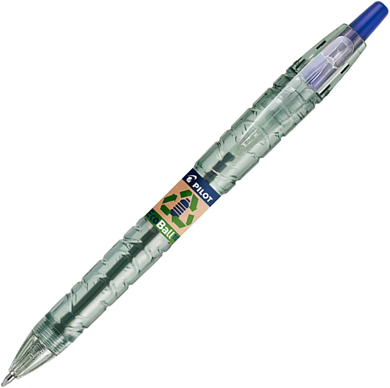 Stylo bille bleu Pilot B2P Ecoball rétractable pointe 1 mm Hêtre