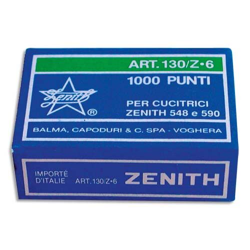 Zenith Boîte de 1000 agrafes 6/6 en acier galvanisé - Lot de 6 Bleu nuit